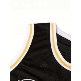 [Adventure] Men's #72 Basketball Jersey, Polyester 100% Breathable Sports Top with Lettering, V-Neck Loose Fit for Training, Casual & Team Sports - S-3XL