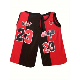 23# Men'S Basketball Jersey, Embroidered Crewneck Breathable Race Training Uniform Jersey 90s Representative Works