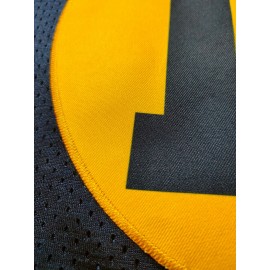 Men's #10 Dark Blue Retro Mesh Embroidery Sport Jersey : V-neck short sleeves Breathable Sports T-shirt For Training Competition