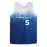 Men'S #5 Blue Basketball Jersey, Letter Embroidery Breathable Round Neck Sleeveless Sweatshirt Training Competition Sports Uniforms Suitable For Summer