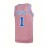 Men's #1 Pink Basketball Jersey with Embroidery, Breathable V-Neck Sleeveless Sports Uniform for Summer Training & Casual Wear