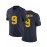 Men's #9 Dark Blue American Football Jersey : Embroidery V-neck short sleeves Breathable Rugby School Sports Uniform For Training Competition