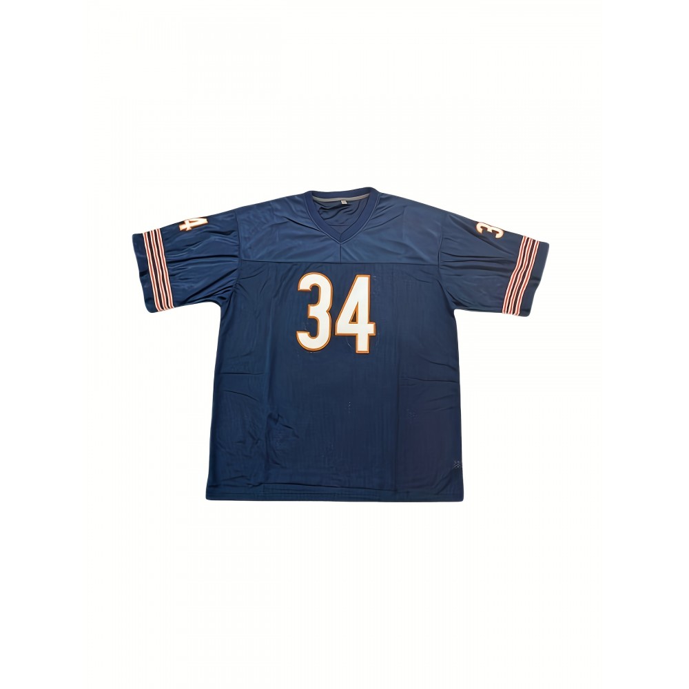 Mens #34 Navy Blue 1985 Authentic Throwback Jersey