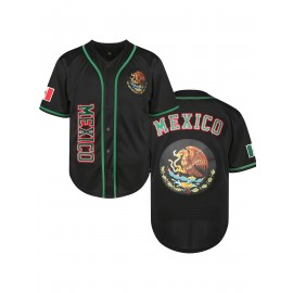 Men's Mexico Flag Baseball Jersey - Vibrant National Pride Design, Comfortable Fit for Men And Women, S-3XL Sizes, Perfect for Baseball Fans And Enthusiasts