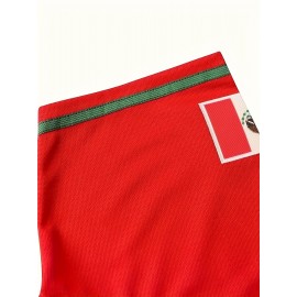 1pc Men'S Mexico #56 Baseball Jersey - V-Neck, Short Sleeve, Embroidered, Breathable Polyester, Lightweight, Moisture-Wicking, Ergonomic Design, Button Closure - Sports & Casual Wear for Four Seasons