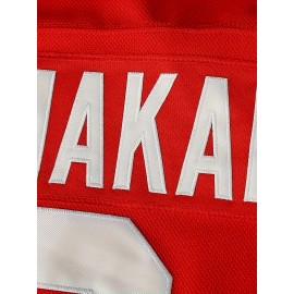 Vladislav Tretiak Sergei Makarov #24 1980 USSR CCCP Russian Hockey Jersey Red