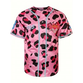 Pink Panther Baseball Jersey For Men, 90s Hip Hop Stitched Sports Fan Clothing For Party White Pink Purple S-3XL