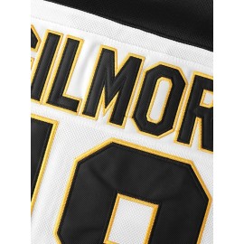 1pc Boston Ice Hockey Jersey, Happy Gilmore #18, Polyester V-Neck Pullover with Embroidered Lettering, Long Sleeve, Breathable & Moisture-Wicking, Loose Fit for Sports & Casual Wear, S-XXXL