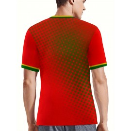 Professional Sports Fabric Men's Creative Pattern Print Portugal Soccer Jersey T-shirt