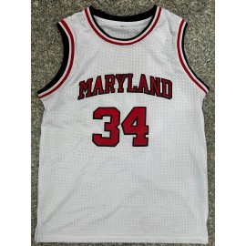 Men's #34 Maryland Basketball Jersey - Breathable Mesh Sports Training Uniform, White & Red, S-3XL, Comfortable for Casual & Athletic Wear