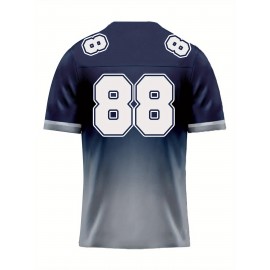 Men's Dallas #88 Polyester Football Jersey, V-Neck Short Sleeve Sports Shirt, Breathable Moisture Wicking Knit Fabric, Casual Outdoor Hiking & Training Top, Regular Fit for Adults & Teens, Spring/Summer/Fall - Machine Washable