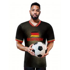 Professional Sports Fabric Men'S Creative Pattern Print Country Home Soccer Jersey T-shirt