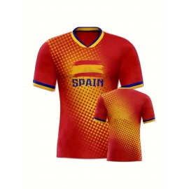 Professional Sports Fabric Men'S Creative Pattern Print Country Home Soccer Jersey T-shirt