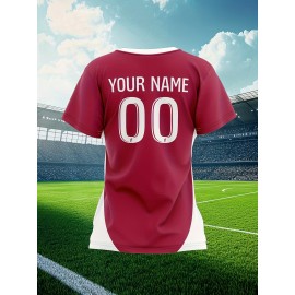 Custom-made large-sized football shirts for women, with custom names and numbers, breathable fabrics for sports, team events, and casual use