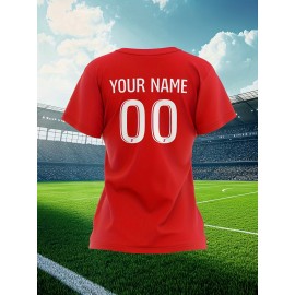 Custom-made large-sized football shirts for women, with custom names and numbers, breathable fabrics for sports, team events, and casual use
