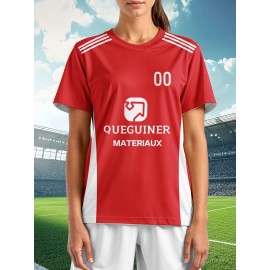 Custom-made large-sized football shirts for women, with custom names and numbers, breathable fabrics for sports, team events, and casual use