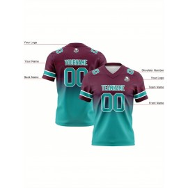 Customized plus-size Women's football jerseys, personalized team and digital number football short-sleeved shirts as gifts for female fans
