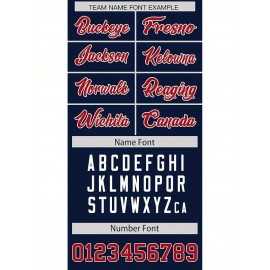 Custom Football Jersey Personalized with Team Name & Number - Women's Large Size Sports Shirt, Navy Blue & Red Color Scheme, Non-Stretch Fabric for Soccer, Team Uniforms, Gifts - Easy-Care Athletic Apparel, Sleeve Stripes, Detailing