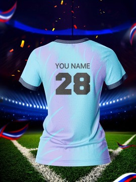 [Customized Football Shirt] Customized Breathable V-Neck Football Shirt Tops | Women's Team Personal Training Sports Fitness Comfortable Quick Drying Daily Leisure