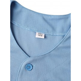 Youth Baseball Jersey Blank Boys T Shirt Button Hip Hop Fashion Sport Shirts Tops For Girls S-XL