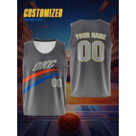 Customized Kids Basketball Jersey, Breathable Polyester, Youth Sports Tank Top, Loose Fit, Washable, Full Print, for Team Training, Parties, Outdoor Activities, Running, Casual Wear