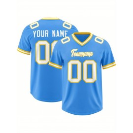 Custom Football Jersey Personalized with Team Name & Number - Women's Large Size Sports Shirt, Navy Blue & Red Color Scheme, Non-Stretch Fabric for Soccer, Team Uniforms, Gifts - Easy-Care Athletic Apparel, Sleeve Stripes, Detailing